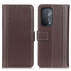 Funda de Cuero Cartera con Soporte Carcasa M14L para Oppo A54 5G Marron