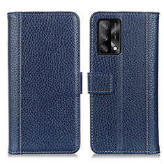 Funda de Cuero Cartera con Soporte Carcasa M14L para Oppo A74 4G Azul