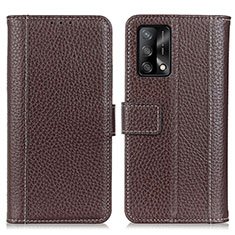 Funda de Cuero Cartera con Soporte Carcasa M14L para Oppo A74 4G Marron