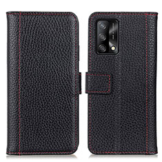 Funda de Cuero Cartera con Soporte Carcasa M14L para Oppo A74 4G Negro