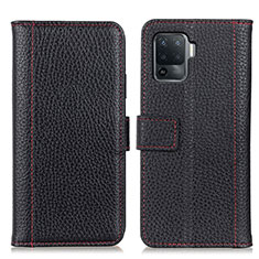 Funda de Cuero Cartera con Soporte Carcasa M14L para Oppo A94 4G Negro