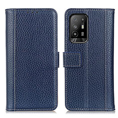 Funda de Cuero Cartera con Soporte Carcasa M14L para Oppo A94 5G Azul