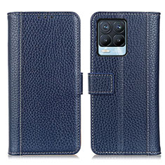 Funda de Cuero Cartera con Soporte Carcasa M14L para Realme 8 4G Azul