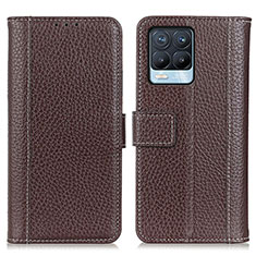 Funda de Cuero Cartera con Soporte Carcasa M14L para Realme 8 Pro Marron