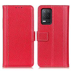 Funda de Cuero Cartera con Soporte Carcasa M14L para Realme 9 5G India Rojo