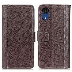 Funda de Cuero Cartera con Soporte Carcasa M14L para Samsung Galaxy A03 Core Marron