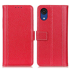 Funda de Cuero Cartera con Soporte Carcasa M14L para Samsung Galaxy A03 Core Rojo