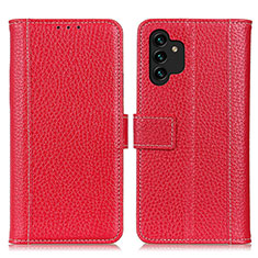 Funda de Cuero Cartera con Soporte Carcasa M14L para Samsung Galaxy A04s Rojo