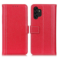 Funda de Cuero Cartera con Soporte Carcasa M14L para Samsung Galaxy A13 4G Rojo