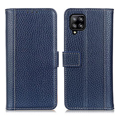 Funda de Cuero Cartera con Soporte Carcasa M14L para Samsung Galaxy A22 4G Azul