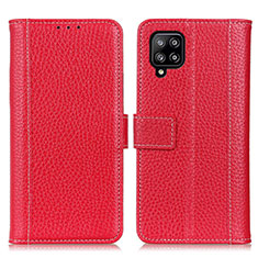 Funda de Cuero Cartera con Soporte Carcasa M14L para Samsung Galaxy A22 4G Rojo