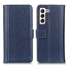 Funda de Cuero Cartera con Soporte Carcasa M14L para Samsung Galaxy S21 Plus 5G Azul