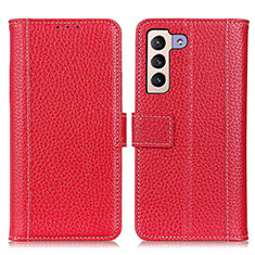 Funda de Cuero Cartera con Soporte Carcasa M14L para Samsung Galaxy S21 Plus 5G Rojo