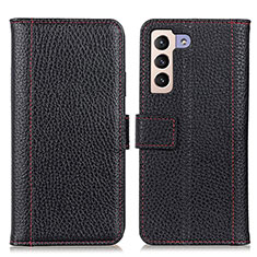 Funda de Cuero Cartera con Soporte Carcasa M14L para Samsung Galaxy S22 5G Negro