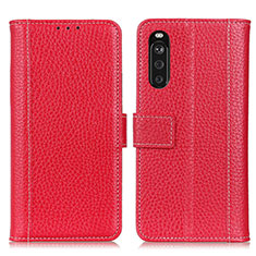 Funda de Cuero Cartera con Soporte Carcasa M14L para Sony Xperia 10 III Lite Rojo