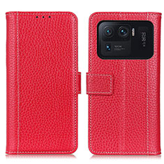 Funda de Cuero Cartera con Soporte Carcasa M14L para Xiaomi Mi 11 Ultra 5G Rojo