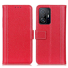 Funda de Cuero Cartera con Soporte Carcasa M14L para Xiaomi Mi 11T 5G Rojo