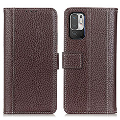 Funda de Cuero Cartera con Soporte Carcasa M14L para Xiaomi POCO M3 Pro 5G Marron