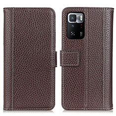 Funda de Cuero Cartera con Soporte Carcasa M14L para Xiaomi Poco X3 GT 5G Marron