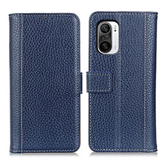 Funda de Cuero Cartera con Soporte Carcasa M14L para Xiaomi Redmi K40 Pro 5G Azul