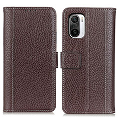 Funda de Cuero Cartera con Soporte Carcasa M14L para Xiaomi Redmi K40 Pro 5G Marron