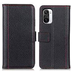 Funda de Cuero Cartera con Soporte Carcasa M14L para Xiaomi Redmi K40 Pro 5G Negro