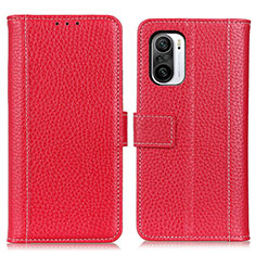 Funda de Cuero Cartera con Soporte Carcasa M14L para Xiaomi Redmi K40 Pro 5G Rojo