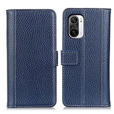 Funda de Cuero Cartera con Soporte Carcasa M14L para Xiaomi Redmi K40 Pro+ Plus 5G Azul