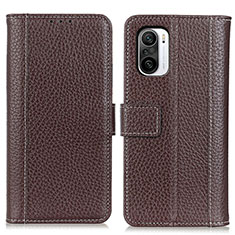 Funda de Cuero Cartera con Soporte Carcasa M14L para Xiaomi Redmi K40 Pro+ Plus 5G Marron