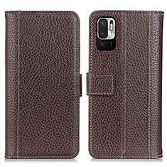 Funda de Cuero Cartera con Soporte Carcasa M14L para Xiaomi Redmi Note 10 JE 5G Marron