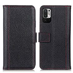 Funda de Cuero Cartera con Soporte Carcasa M14L para Xiaomi Redmi Note 10 JE 5G Negro