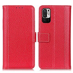 Funda de Cuero Cartera con Soporte Carcasa M14L para Xiaomi Redmi Note 10 JE 5G Rojo