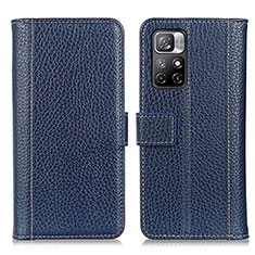 Funda de Cuero Cartera con Soporte Carcasa M14L para Xiaomi Redmi Note 11 5G Azul