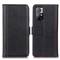 Funda de Cuero Cartera con Soporte Carcasa M14L para Xiaomi Redmi Note 11 5G Negro