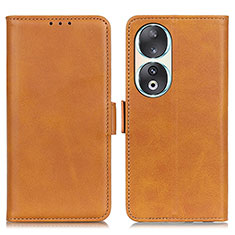 Funda de Cuero Cartera con Soporte Carcasa M15L para Huawei Honor 90 5G Marron Claro