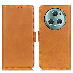 Funda de Cuero Cartera con Soporte Carcasa M15L para Huawei Honor Magic5 Pro 5G Marron Claro