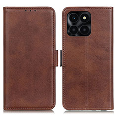 Funda de Cuero Cartera con Soporte Carcasa M15L para Huawei Honor X6a Marron