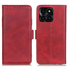 Funda de Cuero Cartera con Soporte Carcasa M15L para Huawei Honor X6a Rojo