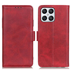 Funda de Cuero Cartera con Soporte Carcasa M15L para Huawei Honor X8 4G Rojo