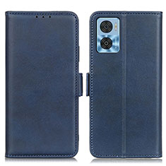 Funda de Cuero Cartera con Soporte Carcasa M15L para Motorola Moto E22 Azul