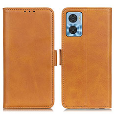 Funda de Cuero Cartera con Soporte Carcasa M15L para Motorola Moto E22 Marron Claro