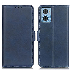 Funda de Cuero Cartera con Soporte Carcasa M15L para Motorola Moto E22i Azul