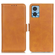 Funda de Cuero Cartera con Soporte Carcasa M15L para Motorola Moto E22i Marron Claro