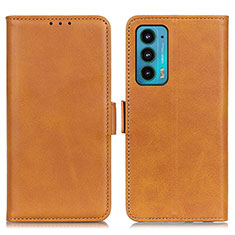 Funda de Cuero Cartera con Soporte Carcasa M15L para Motorola Moto Edge 20 5G Marron Claro