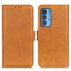 Funda de Cuero Cartera con Soporte Carcasa M15L para Motorola Moto Edge 20 Pro 5G Marron Claro