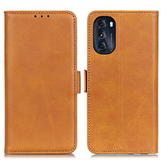 Funda de Cuero Cartera con Soporte Carcasa M15L para Motorola Moto G 5G (2022) Marron Claro