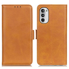 Funda de Cuero Cartera con Soporte Carcasa M15L para Motorola MOTO G52 Marron Claro