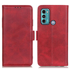 Funda de Cuero Cartera con Soporte Carcasa M15L para Motorola Moto G60 Rojo