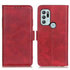 Funda de Cuero Cartera con Soporte Carcasa M15L para Motorola Moto G60s Rojo