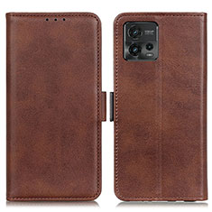 Funda de Cuero Cartera con Soporte Carcasa M15L para Motorola Moto G72 Marron